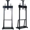 MOZOS 1700 Suporte móvel para TV para televisores e monitores de 32-70 polegadas, VESA até 600x400, altura ajustável, preto