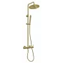 FERRO Ciriculus Conjunto de duche termostático com chuveiro de teto 250mm, dourado escovado