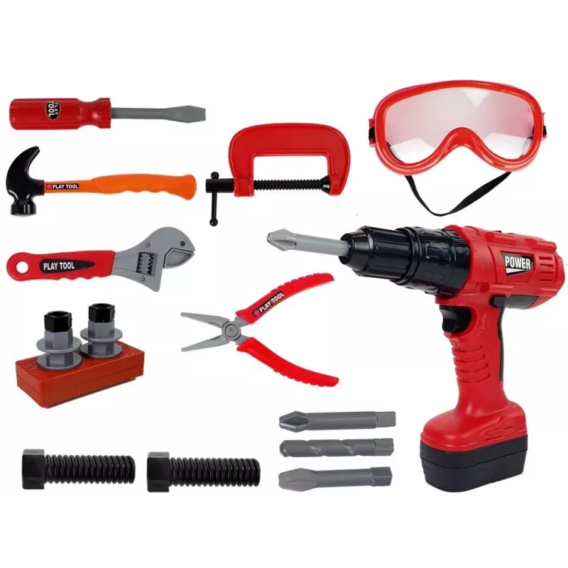 LEAN TOYS DIY Conjunto de ferramentas de artesão berbequim martelo 35 peças brinquedo educativo