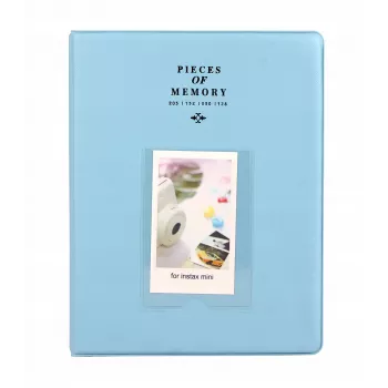 LOVEINSTANT Álbum de fotografias grande para 128 fotos para Instax Mini 7 8 9 11 azul-claro