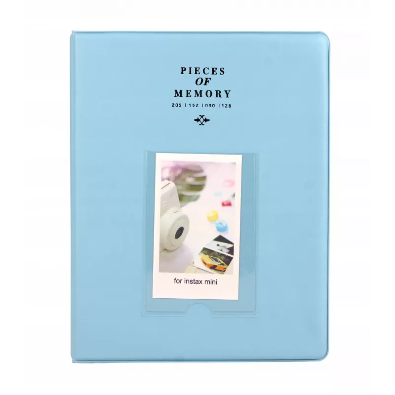 LOVEINSTANT Álbum de fotografias grande para 128 fotos para Instax Mini 7 8 9 11 azul-claro