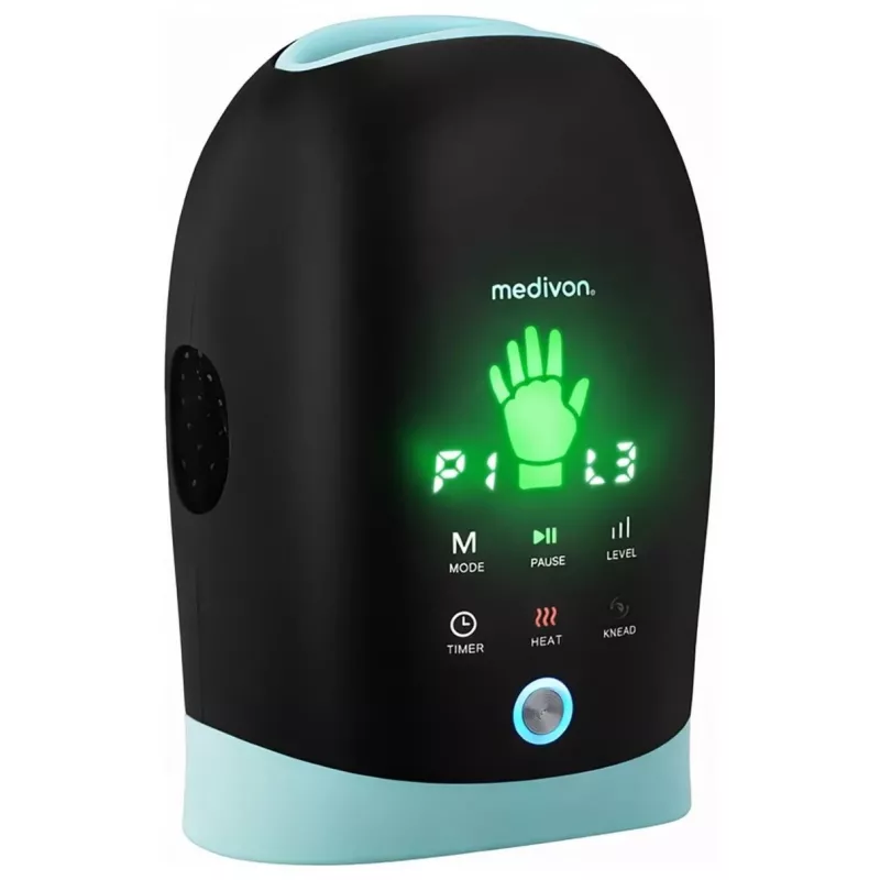 Massajador de mãos e pulsos MEDIVON Hand Max com calor, preto