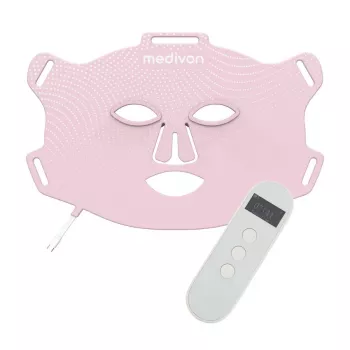 Máscara facial LED Medivon Lumi Fit – fototerapia de 7 cores com 192 LEDs, comando sem fios, recarregável