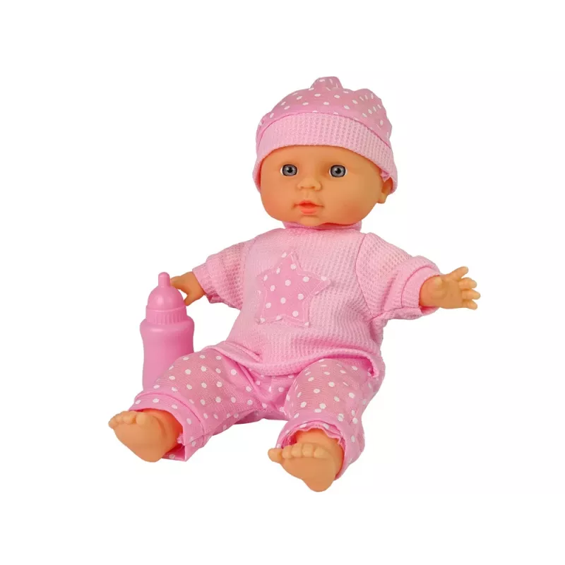 Boneca Sweet Baby LEAN TOYS rosa biberão sons boneca interativa de 30cm com biberão