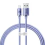 Cabo Baseus Crystal Shine Lightning para USB-A 1,2 m roxo, carregamento rápido 2,4 A