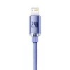 Cabo Baseus Crystal Shine Lightning para USB-A 1,2 m roxo, carregamento rápido 2,4 A