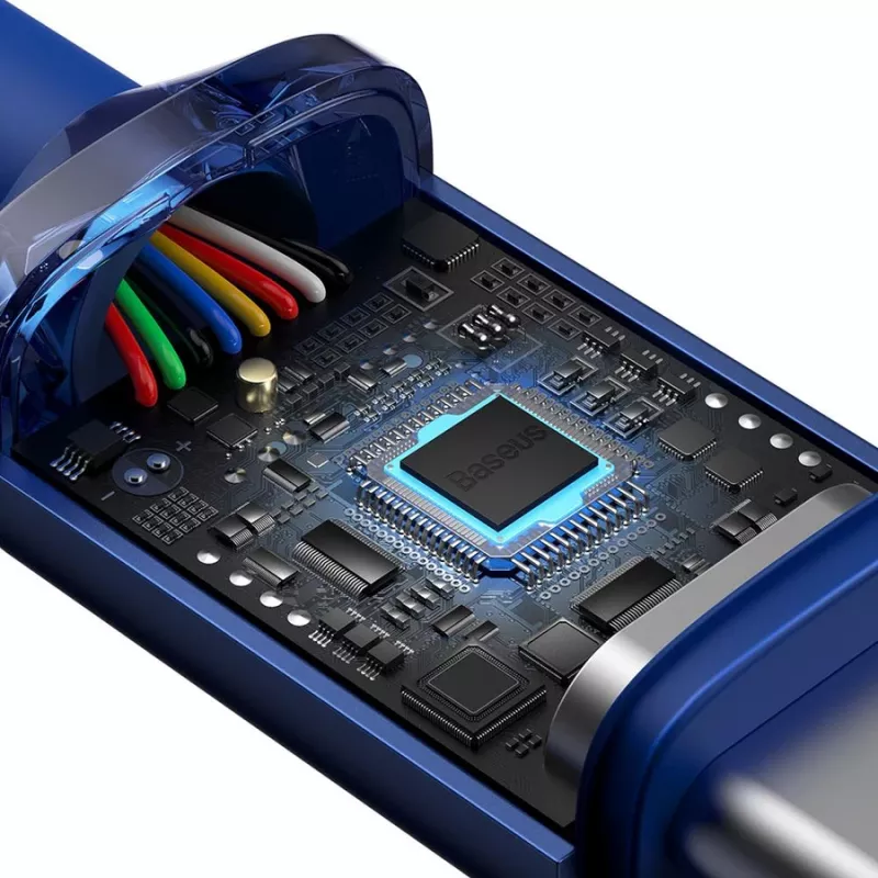 Cabo Baseus USB-C para USB-C Crystal Shine 100W 1,2m azul