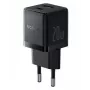 Carregador de parede Baseus 20W USB-C e USB-A com PD 3.0 e QC 3.0, ficha EU, preto