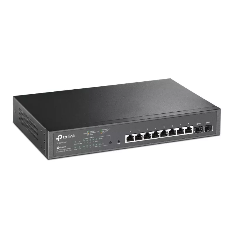 Switch PoE Smart Gigabit TP-Link JetStream de 10 portas com 8 portas PoE+