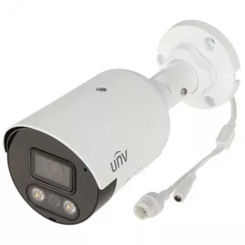 Câmara IP Uniview IPC2124SB-ADF28KMC-I1 4MP com dissuasão ativa, distância focal fixa de 2,8mm, IP67, PoE