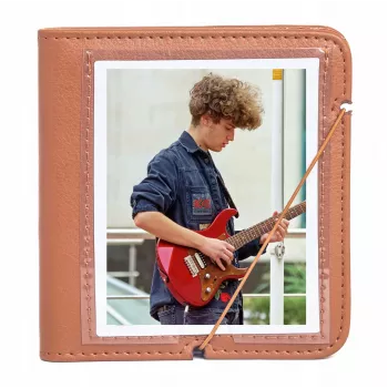 Álbum de fotografias LOVEINSTANT para 28 fotografias instantâneas, pele PU castanha, compatível com Fujifilm Instax Wide/Square, Polaroid 600/SX-70/i-Type