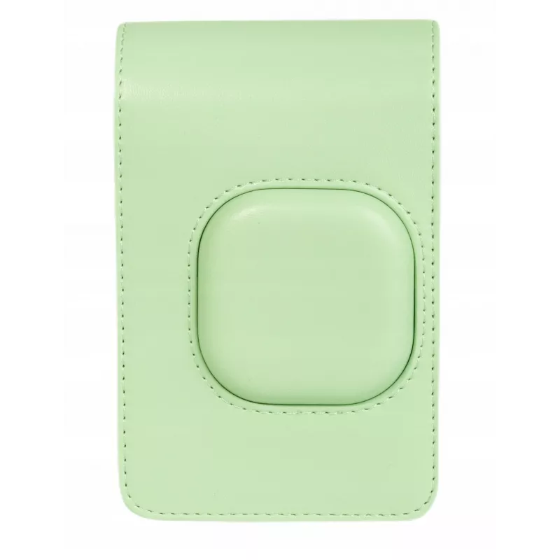 Bolsa em pele PU LOVEINSTANT verde para Fujifilm Instax Mini LiPlay - bolsa de câmara vintage com alça ajustável