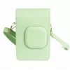 Bolsa em pele PU LOVEINSTANT verde para Fujifilm Instax Mini LiPlay - bolsa de câmara vintage com alça ajustável