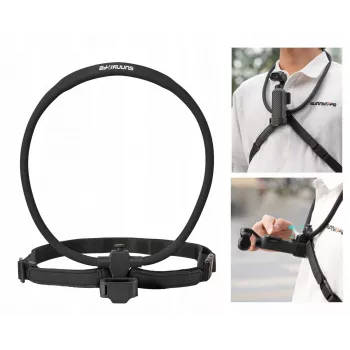 Suporte de pescoço flexível SUNNYLIFE para DJI Osmo Pocket 3/4, action cams POV, preto