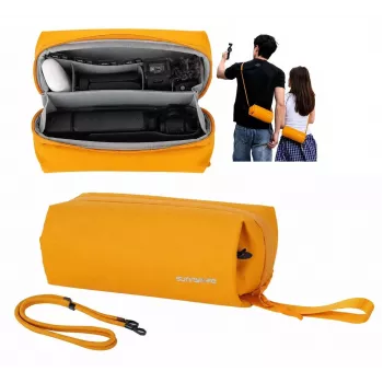 Bolsa organizadora Sunnylife B018-Y para DJI Osmo Pocket 3 / Insta360 X5 / Go 3S, amarela