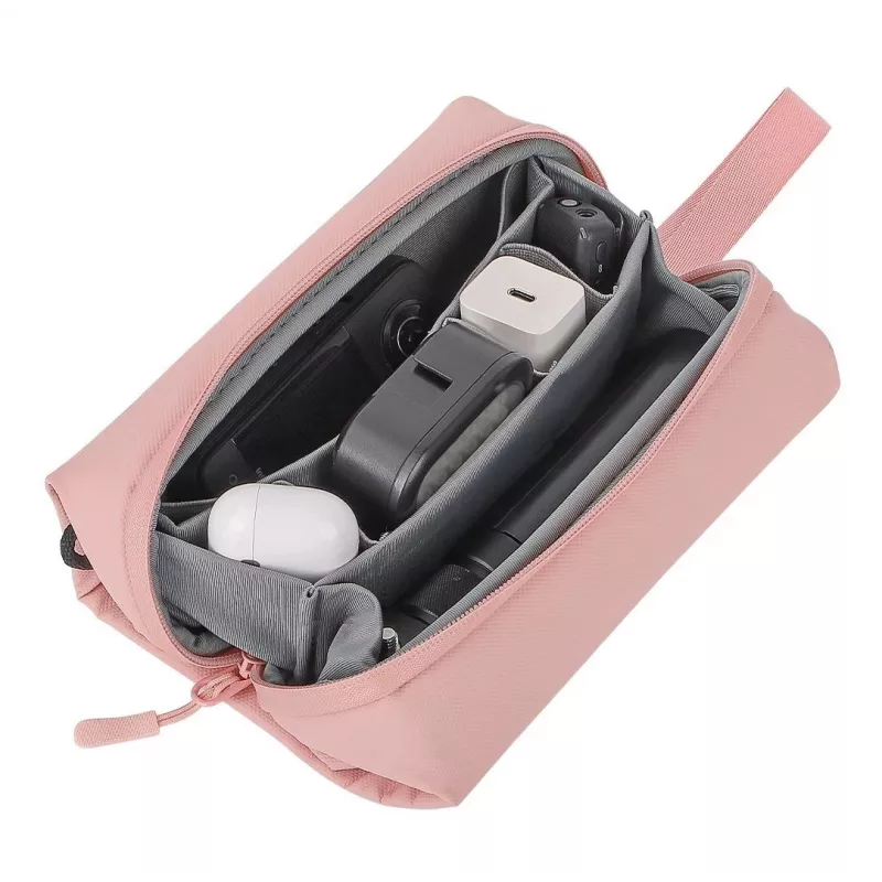 Organizador de transporte rígido SUNNYLIFE para DJI Osmo Pocket 3, Insta360 X5 e Go 3s – rosa