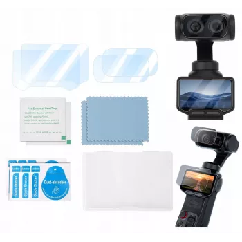 SUNNYLIFE 2x vidro protetor de ecrã 9H para LCD e objetiva para Insta360 Luna Ultra / LU-BHM248-2