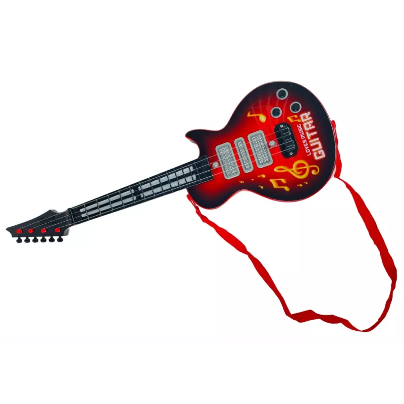 LEAN TOYS guitarra elétrica Star Strings díodos coloridos vermelho
