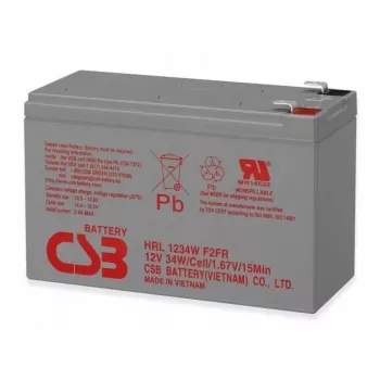 Bateria VRLA de longa duração CSB HRL1234WF2 12V 9Ah – vida útil de projeto 8-10 anos, terminais Faston F2