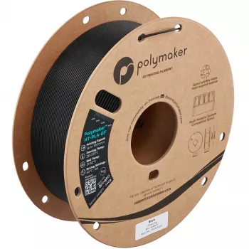 Filamento PLA reforçado com fibra de vidro Polymaker HT-PLA-GF 1,75 mm preto 1 kg