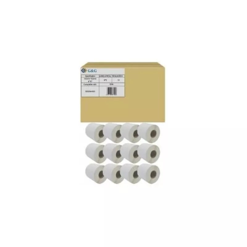 Etiquetas de transferência térmica G&G Zebra 800294-605 12x475 102x152mm perfuradas
