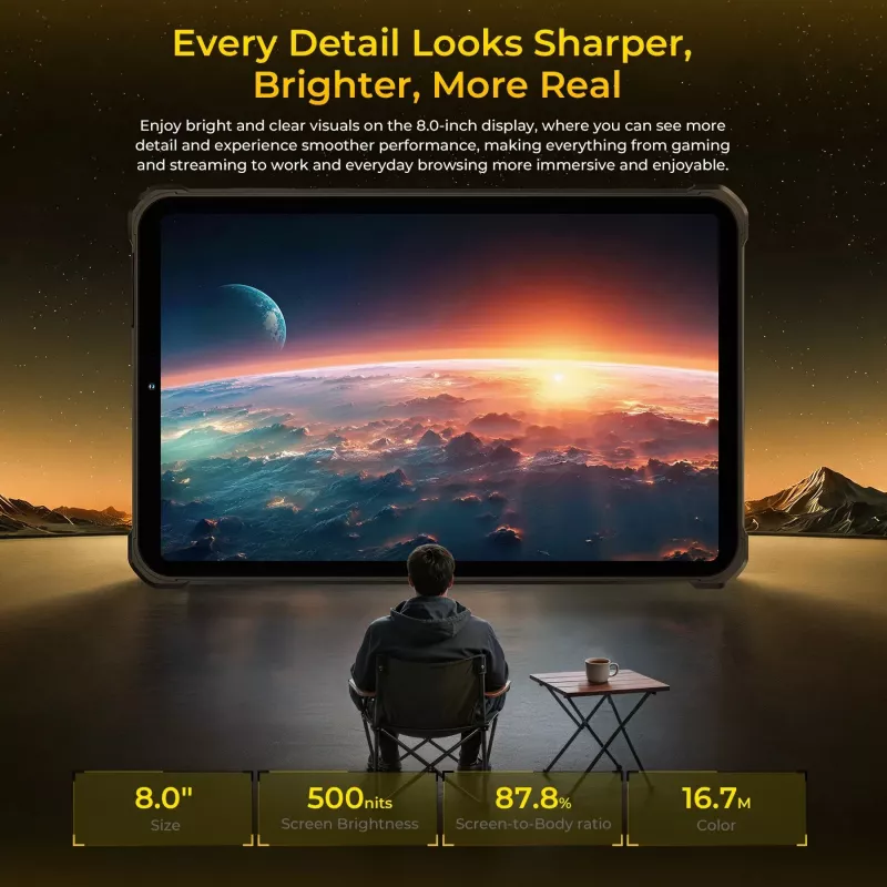 Tablet robusto OUKITEL RT11 5G 8GB/128GB preto 10000mAh