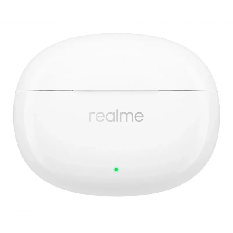 Auscultadores true wireless realme Buds T110 com bateria de 38h, AI ENC, IPX5, Bluetooth 5.4, drivers de graves de 10mm, carregamento rápido USB-C, modo de baixa latência, Smart Touch, branco