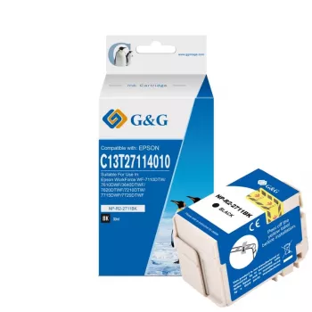 Cartucho de tinta preto de alta capacidade compatível G&G para Epson 27XL T2711 C13T27114012