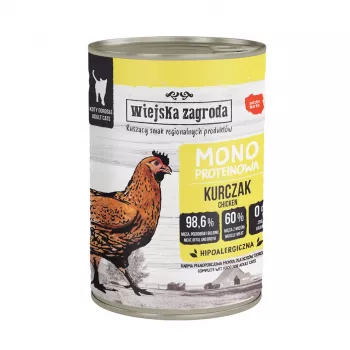 Comida húmida monoproteica para gatos Wiejska Zagroda frango adulto 400g