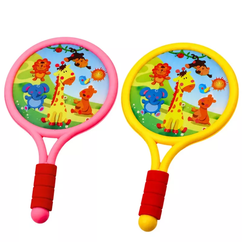 LEAN TOYS raquetes de badminton para crianças animais amarelo rosa