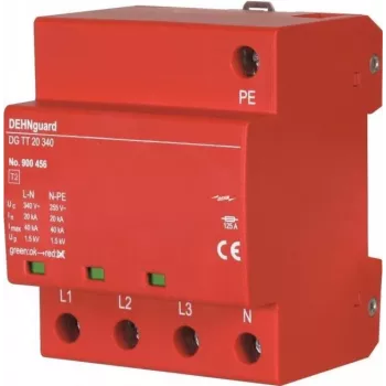 DEHN DG TT 20 340 descarregador de sobretensão Tipo 2 4 polos para sistemas TT e TN-S