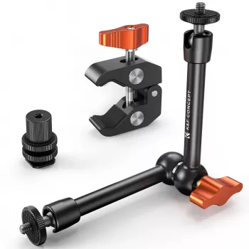 Conjunto de suporte KF Magic Arm Super Clamp com rosca de 1/4 polegadas e 3/8 polegadas, maxilas de fixação 15-55 mm, sapata fria ISO