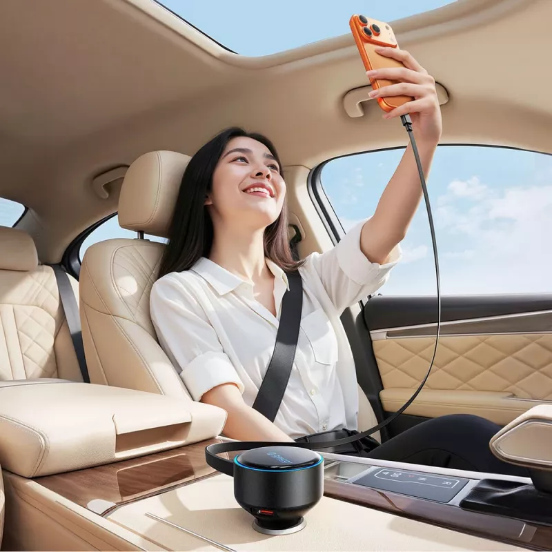 Carregador de automóvel USB-C retrátil ORICO FC-60-2C 60W - Preto