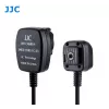 Cabo de sincronização TTL para flash fora da câmara JJC FC-E3 para Canon EOS, cabo espiral 1,3 m, passagem E-TTL II