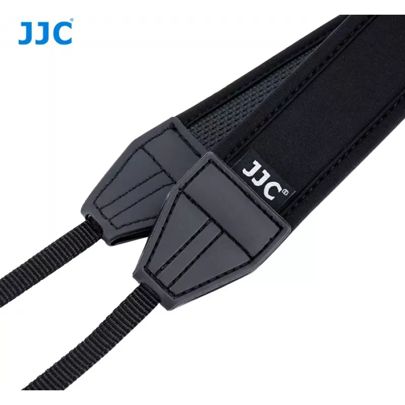 Correia de pescoço em neoprene JJC para câmara, ajustável, Preto