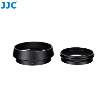 JJC LH-JXHALF para-sol com anel adaptador de filtro de 37 mm para Fujifilm X Half, preto