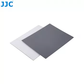 JJC Série GC conjunto de cartões de calibração fotográfica 2 em 1 – cartão cinzento 18% e cartão de balanço de brancos, 20 x 25 cm, plástico resistente, com alça de transporte