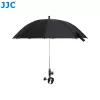 JJC guarda-chuva para câmara com suporte Super-Clamp, abertura de maxilas de 63 mm, rosca de 1/4 de polegada e 3/8 de polegada, preto