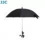 JJC guarda-chuva para câmara com suporte Super-Clamp, abertura de maxilas de 63 mm, rosca de 1/4 de polegada e 3/8 de polegada, preto