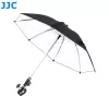 JJC guarda-chuva para câmara com suporte Super-Clamp, abertura de maxilas de 63 mm, rosca de 1/4 de polegada e 3/8 de polegada, preto