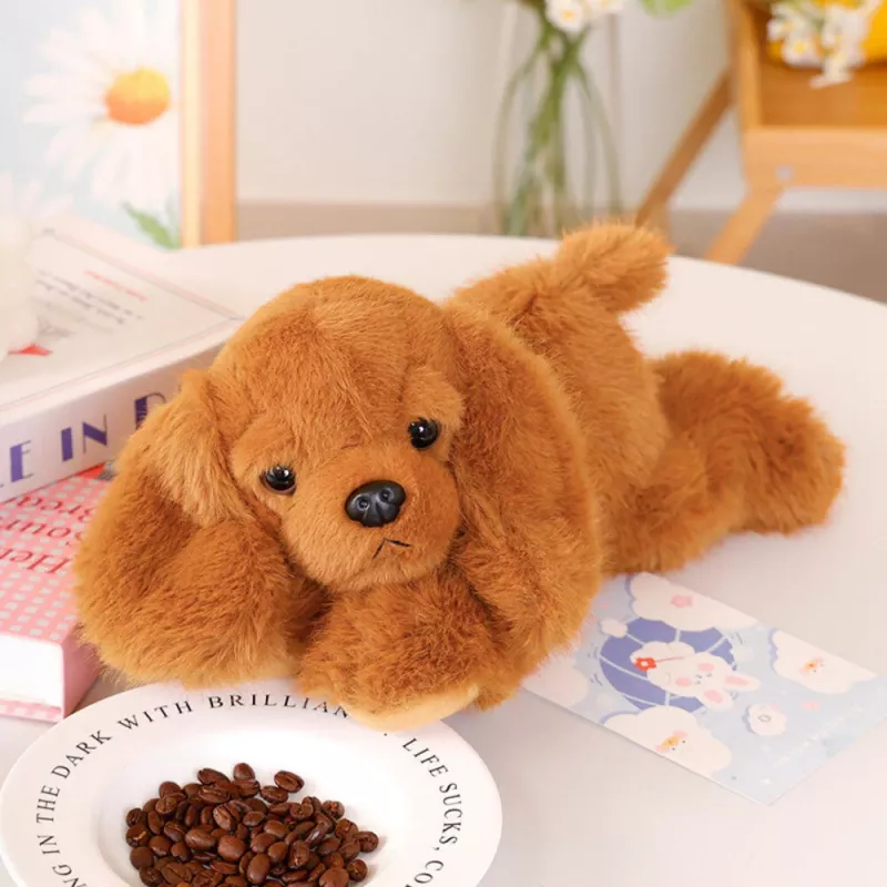 LEAN TOYS cão cocker spaniel de peluche com patas lastradas castanho 30 cm