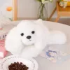 LEAN TOYS cão maltês de peluche com patas lastradas branco 30 cm