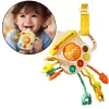LEAN TOYS brinquedo sensorial mordedor chocalho para crianças pequenas biberão 3 em 1