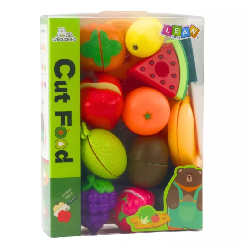 LEAN TOYS conjunto de corte de frutas com tábua e faca, acessório educativo para crianças