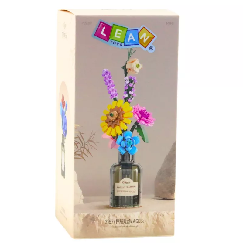 LEAN TOYS blocos de construção ramo de flores coloridas num vaso - 387 peças, conjunto de construção criativo para crianças a partir dos 6 anos