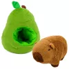 LEAN TOYS abacate verde com capivara peluche reversível 2 em 1 25 cm