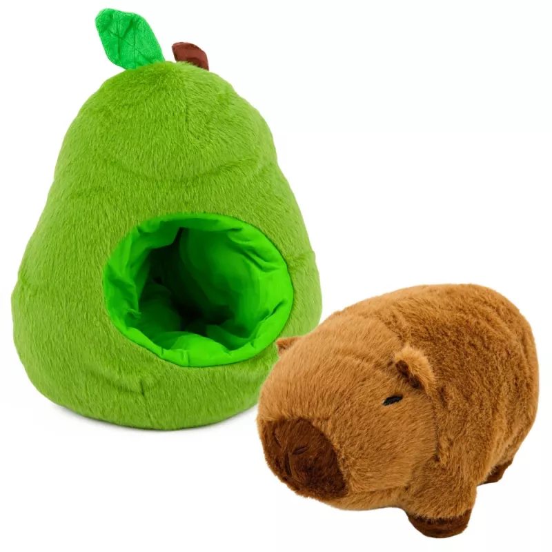 LEAN TOYS abacate verde com capivara peluche reversível 2 em 1 25 cm