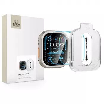 Tech-Protect Easy Set+ protetor de ecrã para Apple Watch Ultra 1/2/3 (49 mm), pack de 2