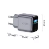 TECH-PROTECT POWERVISION NC45W-GAN carregador de parede 1 porta PD 45 W cinzento-escuro