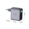TECH-PROTECT PowerVision NC100W GaN carregador de parede 100 W 3 portas USB-C PD e USB-A QC3.0 - cinzento-escuro